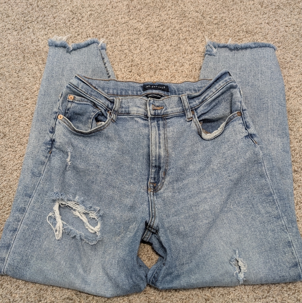 Very Distressed Light Blue Jeans